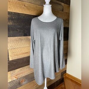 Soft Surroundings Asymmetrical Cashmere Wool Blend Gray Long Tunic Size Large
